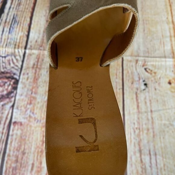 K. Jacques St. Tropez Cork Wedge Sandals In Silver Sz 37 US 5.5-6 - Picture 8 of 8